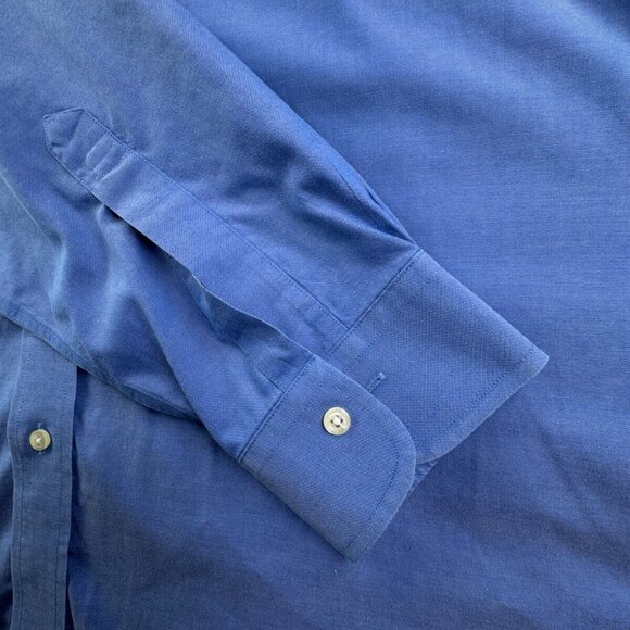 Brooks Brothers Button Up Shirt Long Sleeve 16 34 Blue Traditional Fit Cotton - Picture 10 of 11
